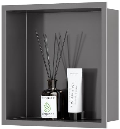 Neodrain Shower Niche, Insert Bathroom Storage Shower Shelf, Stainless Steel Recessed Wall Niche No Tiled Recessed Cabinet Waterproof for Shower Storage(Gun Metal,12x12)