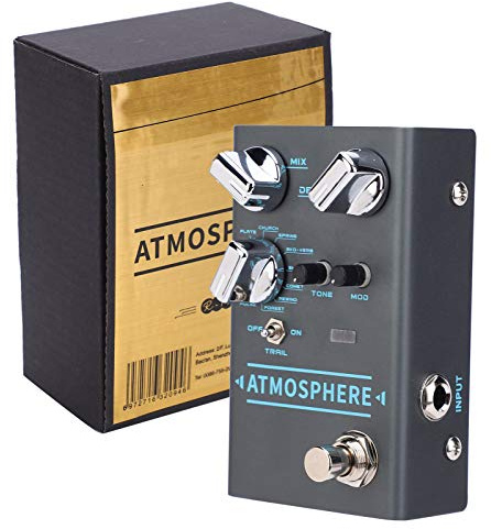 Reverb-Effektpedal Gitarre Effet Guitare, Reverb Joyo9 Digital Ambiance Bypass Musikinstrumentenzubehör R4 Reverb-Gitarrenpedal für Gitarren-Multieffektoren 109 X 67 X 48 Mm