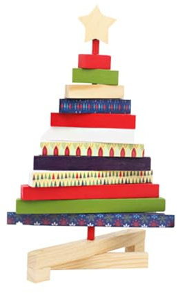 Cabilock Árbol De Navidad Giratorio De Madera Adorno Navideño De Madera para Dormitorio o Sala De Estar Decoración De Árbol De Navidad