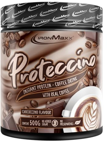 IronMaxx Proteccino - Chocolate 500g Dose | Protein Kaffee mit echtem Kaffee-Extrakt und Koffein | Ohne Zuckerzusatz und Konservierungsstoffe