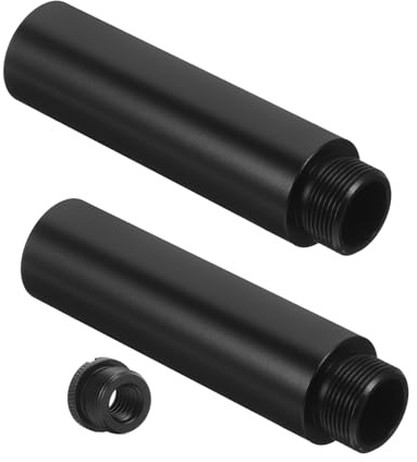 Mikrofonstativverlängerung 1 Satz Schwarz Metall mit Adapter | Schreibtischstative, Robuste Ausführung, Einfache Montage, Passend für Live Streaming und Aufnahme