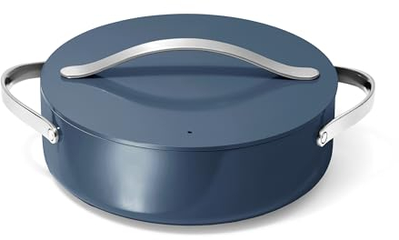 Caraway Rondeau - 6 Qt Non-Stick Pan with Lid - Free From Forever Chemicals - Perfect for Searing, Braising, & Roasting - Navy