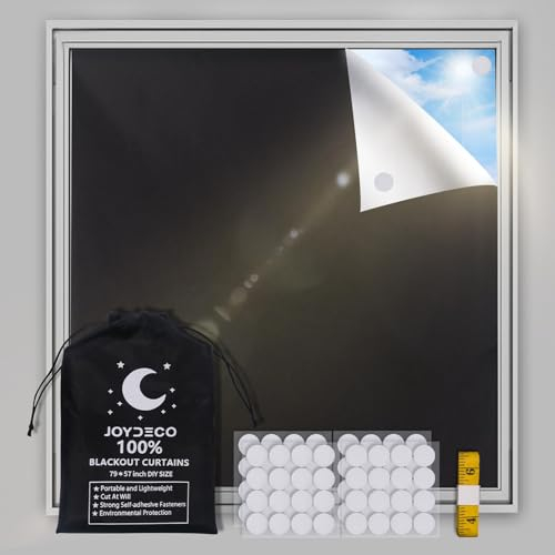 Joydeco 300x145cm Fenster Verdunkelung Vorhang Blickdicht 100% Blackout Verdunklungsstoff Tragbare Plissee Ohne Bohren Sonnenschutz für Dachfenster
