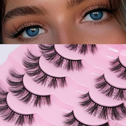AKARABEAUTYLASHES Ciglia Finte Naturali 7 Paia 3D Ciglia Finte False Eyelashes Visone Artificiale (3D-BN04)