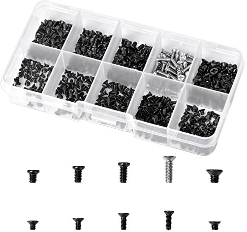 500 Pcs Vis Cruciformes à Tête Plate M2 M2.5 M3, Vis M2 pour Réparation D'ordinateur, Kit de vis M2 M2.5 M3, Vis de Réparation Universelle, Vis pour Lunettes et Montres