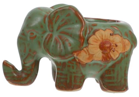 Yardwe Pot de Fleurs en Céramique Éléphant Décoration Polyvalente Jardinière D'intérieur Élégante pour Succulentes et Cactus pour Espace Intérieur ou Jardin