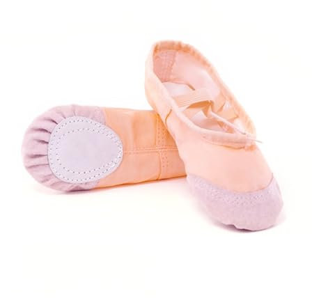VONCYKI Ballettschuhe für Mädchen, Segeltuch, Ballett, Tanz, Hausschuhe für Damen, Kinder, klassische Übung, geteilte Sohle, 5 Farben, Erwachsenen-Tanz (P-Fuse, 43 (25 cm)