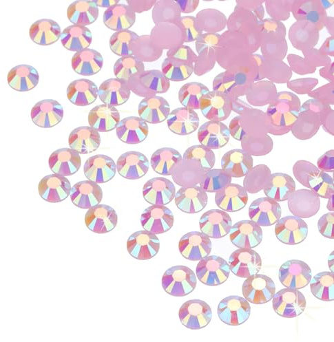 sourcing map 6000 piezas de diamantes de imitación de resina rosa claro brillante SS16 de 4 mm