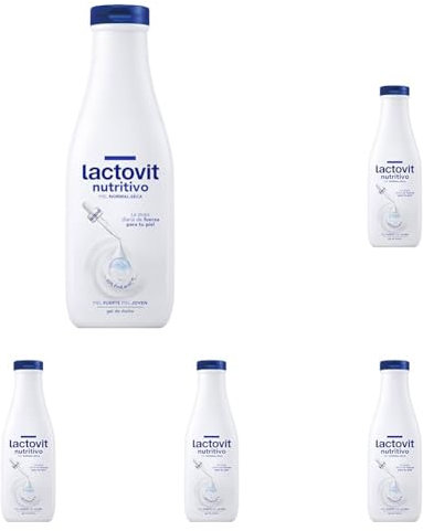 Lactovit - Gel de Ducha Nutritivo e Hidratante, Piel Fuerte y Joven, Textura Cremosa y Ligera, Formulado con Protein Calcium, Uso Diario, Para Pieles Normales y Secas - 550 ml (Paquete de 5)