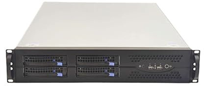 DUOCAI Châssis de Serveur de Stockage en Rack NAS Hotswap 2U de 570 mm de Profondeur avec 4 Baies de disques durs sans vis et Fond de Panier Sata(Case)