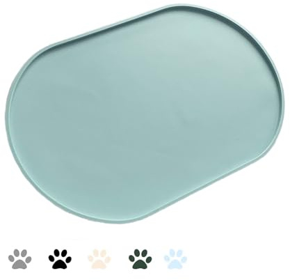 Silikon wasserdicht Hund und Katze Haustier Fütterung Matte,Anti-Rutsch-Tiernapf Matte,Haustier Fütterung Matte (Hellblau, 43X29 cm)