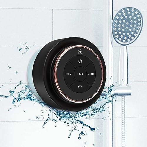 Xleader Cassa Bluetooth Doccia, Cassa Bluetooth impermeabile IPX7 certificato, con ventosa e clip a gancio, microfono integrato, suono cristallino e bassi ricco, fino a 12 ore di riproduzione