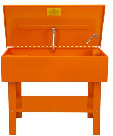 Cabine Lavage Dégraissage Fontaine de Nettoyage Pièces à Haute Pression - 99 x 113 x 54 cm 180 L - Pompe 2,7 à 3,6 L/min - Rénovation Pièces Industrielles Bricolage DIY - Couvercle Fusible de Sécurité
