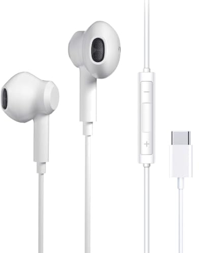 Genérico Auriculares USB C, Cascos intrauditivos Tipo C con micrófono
