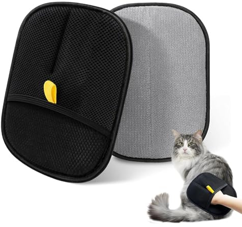 fufupaw Pack of 2 Fur Magnetic Gloves, Fur Magnet, Gloves, Hair Removal Gloves, Reusable Antistatic Gloves, Ideal for Clothing, Sofas and Pet Care
