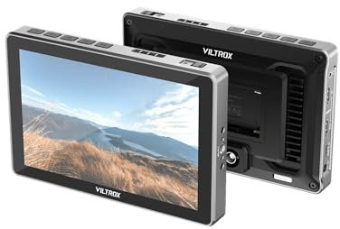 VILTROX DC-L2 Kamera Field Monitor Touchscreen Externer Camera Monitor 600Nit 7 Zoll 1280x800 IPS 4K HDMI 3D LUT mit Akku Sonnenblende für Sony Canon Nikon Fuji DSLR
