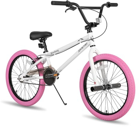 JOYSTAR Gemsbok 20 Pouces Freestyle BMX pour Les garçons et Les Filles de 7 à 11 Ans, 20 Pouces vélo pour Enfants, Blanc