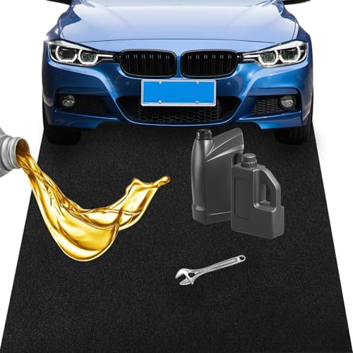 Tapis Anti Déversement d'Huile pour Garage,280×110 cm Antidérapant et Absorbant L’Huile Tapis D'Atelier en Caoutchouc Découpable F'huile pour Garage pour Voiturettes de Golf,Motos,Voitures et Atelier