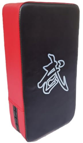 WOONEKY Almohadilla De Boxeo Kickboxing PU Gruesa Resistente para Entrenamiento Artes Marciales Sparring Protección para Pies y Manos Negro con Borde Rojo
