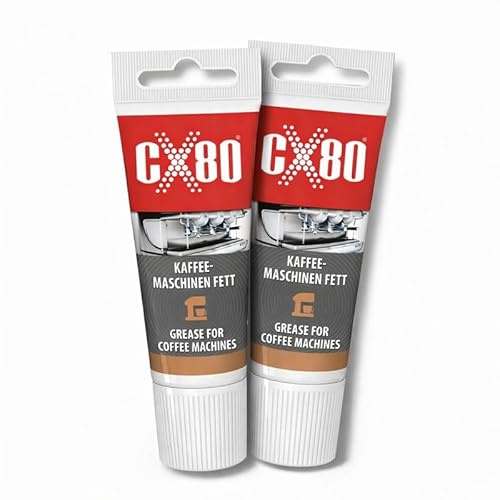CX80 Kaffeemaschinen Fett | Silikonfett für Brühgruppen, Dichtung, O-Ring für lange Maschinenlebensdauer | Grease farblos, lebensmittelecht, wasser- und temperaturbeständig | 2x 40 g Schmierfett Tube