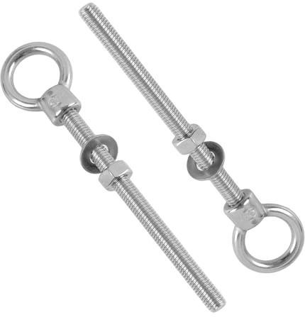 2PCS Boulons à Œil M8 x 100 mm,Anneau de Levage Acier Inoxydable 316, Piton à Visser à Œil Longsz, Fixation et Suspension, Utilisation Intérieure et Extérieure, Supports Robustes et Sécurisé