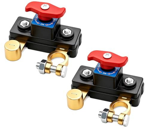 2 Stück Batterie Trennschalter 12V, Batteriehauptschalter | Metall, Auto Wohnmobil Boot Traktor Autobatterie