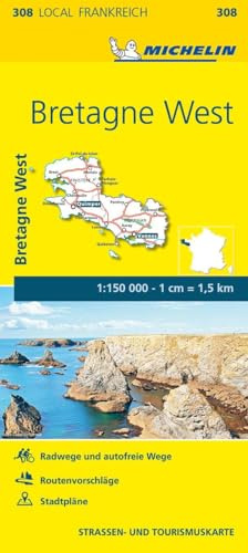 Michelin Bretagne West: Straßen- und Tourismuskarte 1:150.000 (MICHELIN Localkarten)