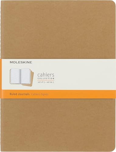 Moleskine Cahier Journal Set 3 Quaderni a Righe, XL, Marrone