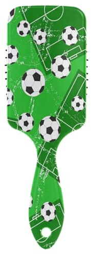 Massage Hairbrush Comb for Men Women and Kids,Background With Football Gate And Soccer Hair Brush style for long,Thick,Curly,Wavy,Dry and Damaged Hair