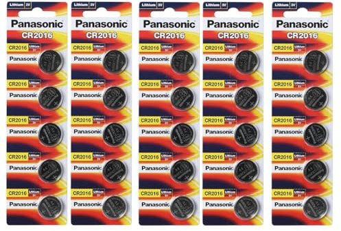 Panasonic CR2016 3V Lithium Coin Battery (Pack of 25)