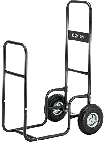 TOMYEUS Porta Legna da ardere Carrello delle Legna da ardere con Grandi Ruote Caminetto Log Routore for autotrasportatore for Legno Motore del Moto for Esterni Indoor 22 0lbs. Log Holder