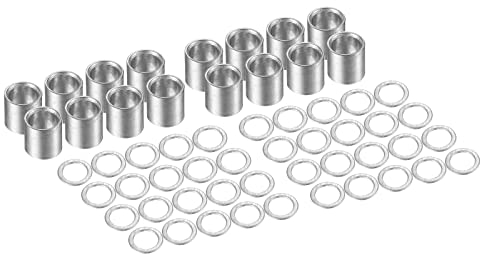 PATIKIL Skateboard 16 Lager Abstandshalter 40 Unterlegscheiben Set Lang Unterlegscheiben Scooter Achse Ersatz Zubehör für Skateboard Lager LKWs Räder Silber