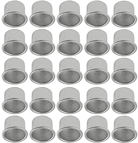 Mini portavelas de metal con inserciones de metal, juego de candelabros de metal decorativo para velas de árbol, velas de muñecas, velas piramidales, velas de mesa y portavelas de té, 25 unidades