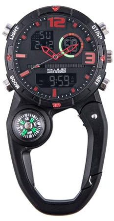 Guangcailun Orologio da Parete per Sport all'Aria Aperta, Impermeabile, Non ha Paura della Pioggia, Adatto per Alpinismo all'aperto, Orologio da Esterno in ABS, Rosso