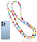 AORVYUI Catena per Cellulare, Lunga, Con Perline Colorate, Adatta Alla Maggior Parte Degli Smartphone (120cm)