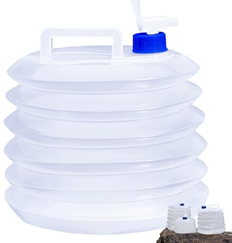 TBIBINWP Water Container, 3L/5L/10L/15L Collapsible Water Carrier with Tap, Folding Water Bucket, BPA-Free, Portable Water Tank, Perfect for Hiking Camping BBQ Picnic Outdoor Use (5L)
