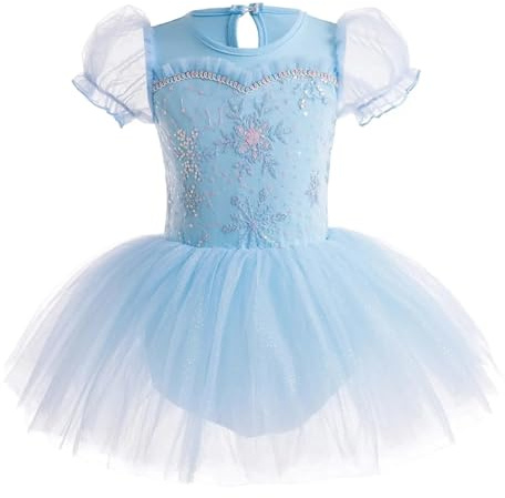 LOVSSU Ballett Tutu Ballett-Tutu for Mädchen Tanz Trikot Schneeflocke glänzende Röcke Ballerina Kinder Kleid Bühne zeigt Kostüm Fur Ballett(130)