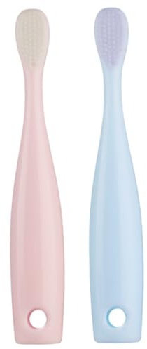 LOLIPPYY 2 Stück Babyzahnbürste mit Ultraweichen Borsten für Sanfte Mund und Zungenreinigung Ergonomischer Griff für Kleinkinder Bpa Frei Sicher und Langlebig für Junge Mädchen und