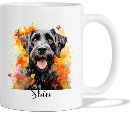 Taza Schnauzer Gigante Blancos Tazas Personalizada Tazas De Café Cerámica Mug Cocina Para Hogar Desayuno 330Ml