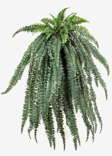 artplants.de Gran Helecho Artificial para Colgar MATENO, 64 Hojas, Verde, 150cm - Planta Colgante - decoración