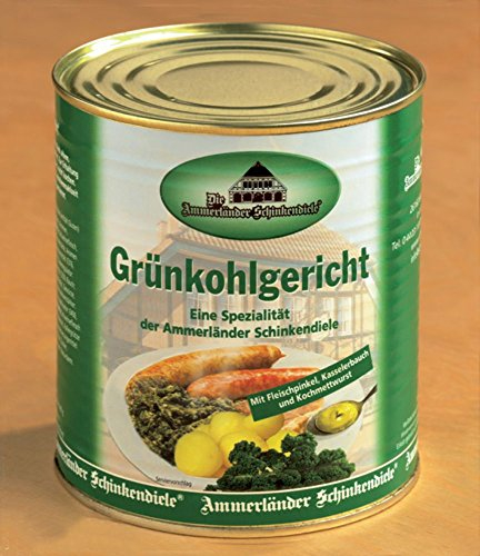 Grünkohlgericht mit Pinkelwurst | Kasseler und Kochwurst | In 800g Dose | Herzhaftes Essen für Genussliebhaber | Perfekt für schnelle und schmackhafte Mahlzeiten