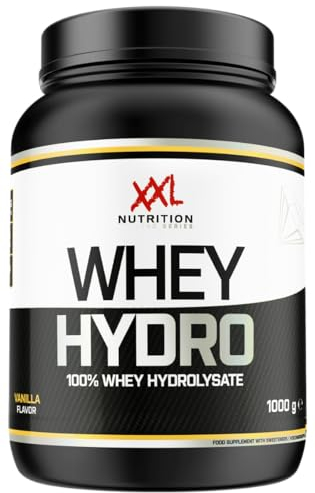 XXL Nutrition - Whey Hydro - Hydrolysiertes Whey Isolat, Eiweiss Pulver, Schneller Aufnahme, 87,5% Eiweißgehalt, Hohem Anteil EAAs & BCAAs - 1000 Gramm - Cookies & Cream