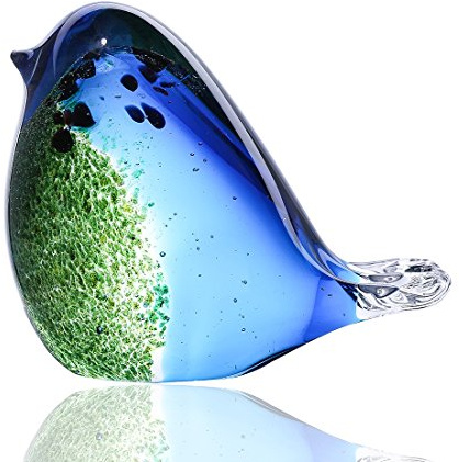 H&D HYALINE & DORA Hecho a Mano de Vidrio Soplado Pájaro Figura Cristal Portapapeles Regalo para la Fiesta de Boda Cumpleaños Decoración para el Hogar