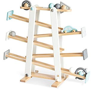 PINOLINO Kugelbahn Kuno, 9-teilig, aus Holz, L 68, B 25, H 56 cm, für Kinder von 3 – 6 Jahren