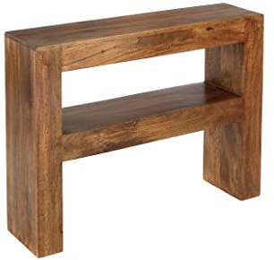 Elm home and garden Solid Wood Console Hall Telephone Table 76cm High x 100cm Wide x 26cm Deep (Dark)