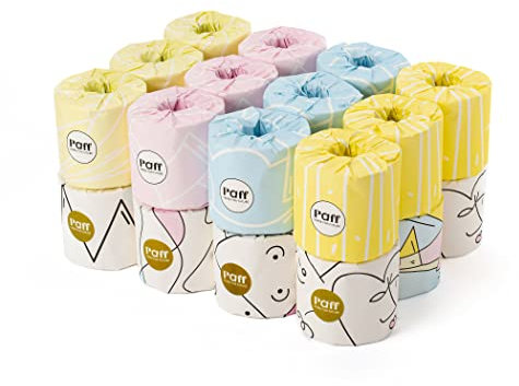 Paff - Carta igienica in cellulosa di bambù - 3 veli 300 strappi - 24 rotoli extra lunghi - Zero plastica - Original Collection