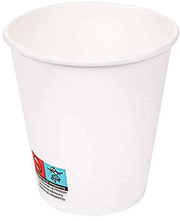 Ekoex Premium Lot de 1 000 gobelets jetables réutilisables en papier pour boissons chaudes et froides Blanc 200 ml