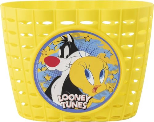 Tataway Looney Tunes Titti Silvestro blågul cykelförvaringskorg för barncykeltillbehör