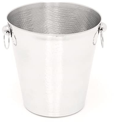 Carousel Home Stylish Hammered Silver Stainless Steel Champagne Bucket With Handles Bottle Wine Cooler | Prosecco Chiller Wine Champagne Ice Bucket | Champagne Bottle Holders