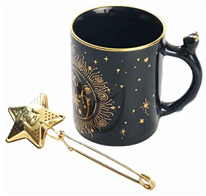 Tazzine Caffè Tazzine Caffe Tazze Caffe Tazza Classica Con Coppia Di Stelle Tazza In Ceramica Tazza Da Caffè Con Cielo Stellato Bianco Nero Tazza Alla Moda Regalo Multifunzionale Tazzine da Caffè Tazz